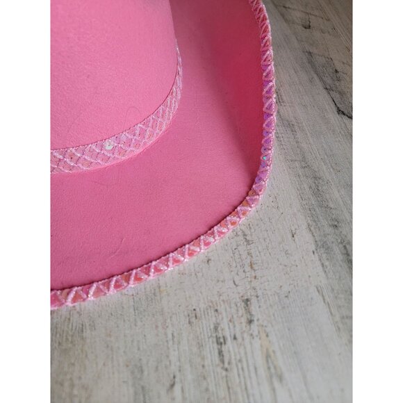 Pink sequin cowboy hat Halloween costume accessory Prop - Picture 2 of 10